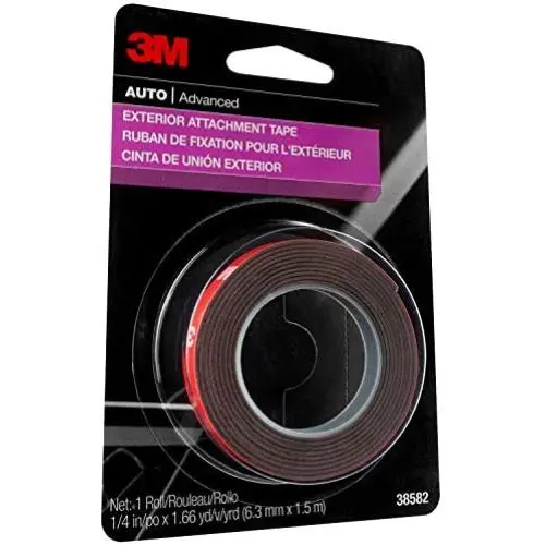 3M Auto Exterior Attachment Tape, 38582, 1/4 in x 5 ft 3M Auto Exterior Attachment Tape, 38582, 1/4 in x 5 ft