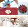 624PCS Sealing Wax Beads Packed in Plastic Box, with 2PCS Tea Candles and 1 PC Wax Melting Spoon for Wax Sealing Stamp (24 Colors)