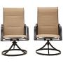 Top Space Patio Dining Chairs Textilene High Back Outdoor Swivel Rocker Set with All Weather Frame (Beige,Set of 2)