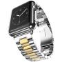 U191U Band Compatible with Apple Watch 38mm 42mm Stainless Steel Wristband Metal Buckle Clasp iWatch 40mm 44mm Strap Bracelet for Apple Watch Series 4/3/2/1 Sports Edition(Silver/Gold, 42MM)