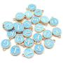 WOCRAFT 52 Pcs Cute Mixed Blue Letter Beads 26 Metal Letter Charms Enamel Initial Charms Wholesale Double Sided Alphabet Charms for Necklace and Bracelet Making Craft Supplier (M454)