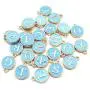 WOCRAFT 52 Pcs Cute Mixed Blue Letter Beads 26 Metal Letter Charms Enamel Initial Charms Wholesale Double Sided Alphabet Charms for Necklace and Bracelet Making Craft Supplier (M454)