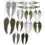 Wings Charm Collection-about 55pcs Craft Supplies wing Charms Pendants by pair for Crafting, Jewelry Findings Making Accessory For DIY Necklace Bracelet Earrings (M083)
