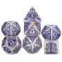 DNDND Giant DND Dice Set,7 PCS Translucent Polyhedral D&D Dice Set with Gift Metal Box for Dungeons and Dragons DND Rolling and Table Games (Translucent with Purple Number)