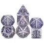 DNDND Giant DND Dice Set,7 PCS Translucent Polyhedral D&D Dice Set with Gift Metal Box for Dungeons and Dragons DND Rolling and Table Games (Translucent with Purple Number) DNDND Giant DND Dice Set,7 PCS Translucent Polyhedral D&D Dice Set with Gift Metal Box for Dungeons and Dragons DND Rolling and Table Games (Translucent with Purple Number)