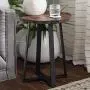 Walker Edison Anastasia Modern Metal Wrap X Base Accent Table, 18 Inch, Dark Walnut Walker Edison Anastasia Modern Metal Wrap X Base Accent Table, 18 Inch, Dark Walnut