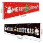 2 Pieces Large Christmas Outdoor Banner Porch Hanging Sign Merry Christmas Banner for Christmas Decoration Party Supplies Outdoor Indoor, 9.5 by 1.6 Ft