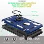 iPhone XR Case with HD Screen Protector, Gritup 360 Degree Rotating Metal Ring Holder Kickstand Armor Anti-Scratch Bracket Cover Case for Apple iPhone XR 6.1 inch Blue