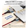 USB C to USB C 6FT Cable, iCrius 60W 3A Light Up Led Fast Charger Cord Compatible with Samsung Galaxy S20+ Ultra/Note 10+, MacBook Air/Pro 13, iPad Pro 2020, Google Pixel 2/3/4 XL, and More (red)