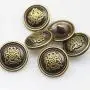 12 Piece Antiqued Bronze Metal Blazer Button Set - Crown Lion- for Blazer, Suits, Sport Coat, Uniform, Jacket 15mm 20mm