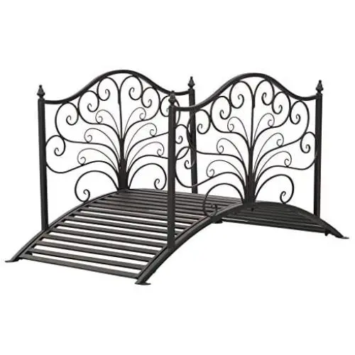 Outsunny 4’ Metal Arched Backyard Decorative Garden Bridge - Black Bronze Outsunny 4’ Metal Arched Backyard Decorative Garden Bridge - Black Bronze