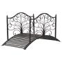 Outsunny 4’ Metal Arched Backyard Decorative Garden Bridge - Black Bronze