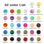 32 Colors 3D Pen PLA Filament Refills, Each Color 10 Feet, Total 320 feet, Pack with 4 Finger Caps by Mika3D