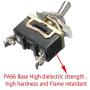 ESUPPORT Heavy Duty 20A 125V 15A 250V SPST 2 Terminal Pin ON/OFF Rocker Toggle Switch Metal Silver Contact Copper Terminal Pack of 5