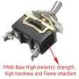 ESUPPORT Silver Contact Heavy Duty 20A 125V 15A 250V SPST 2 Terminal Pin ON/OFF Rocker Toggle Switch Metal Waterproof Boot Cap Cover Copper Terminal Pack of 3