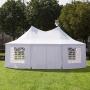 Outsunny 22 x 16 ft Canopy Party Event Tent with 2 Pull-Back Doors, Column-Less Event Space, & 8 Cathedral Windows