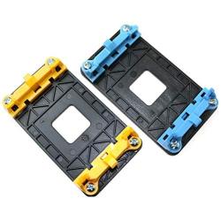 ToToT 2set AMD Plastic CPU Fan Stand Bracket Base 940AM2/FM1/FM2 Universal Base Black Bracket with Blue/Yellow Shim