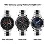 V-MORO No Gaps Metal Strap Compatible with Galaxy Watch 46mm Bands/Gear S3 Frontier Band with Clips Solid Stainless Steel Bracelet for Samsung Galaxy Watch 46mm R800/Gear S3 Smartwatch Silver Black