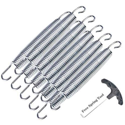 GZFTMKOBNS Trampoline Springs, Heavy-Duty Galvanised, Metal Rust Resistant & Long-Lasting Fitness Trampoline Springs 10pcs Fitness Trampoline Springs+1pcs Springs Tool