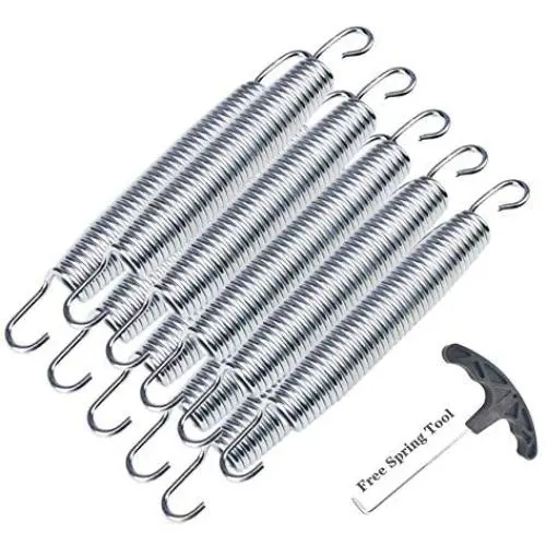 GZFTMKOBNS Trampoline Springs, Heavy-Duty Galvanised, Metal Rust Resistant & Long-Lasting Fitness Trampoline Springs 10pcs Fitness Trampoline Springs+1pcs Springs Tool GZFTMKOBNS Trampoline Springs, Heavy-Duty Galvanised, Metal Rust Resistant & Long-Lasting Fitness Trampoline Springs 10pcs Fitness Trampoline Springs+1pcs Springs Tool