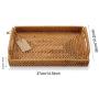 DECRAFTS Hand-Woven Rattan Rectangular Serving Tray with Handles for Breakfast, Drinks, Snack for Coffee Table (14.5x10.2x1.4inches)