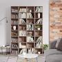 HOMFA CD DVD Storage Tower Rack, 8-Tier Wooden Media Storage Organizer Cabinet Unit, 71 Inches Height Bookshelf Display Bookcase with Adjustable Shelves for CDs, Books, Video Games, Arts, Oak