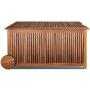 cucunu 46x20x24 Inch Deck Box in Acacia Wood with a water-repellent Tarpaulin I 65 Gallon Wooden Patio Storage Box for Indoor or Outdoor Cushion Storage