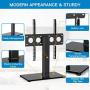 Universal TV Stand - Table Top TV Stand for 32-47 Inch LCD LED TVs - Height Adjustable TV Base Stand with Tempered Glass Base & Wire Management & Security Wire, Holds Up to 88lbs, VESA 400x400mm