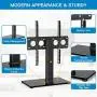 Universal TV Stand - Table Top TV Stand for 32-47 Inch LCD LED TVs - Height Adjustable TV Base Stand with Tempered Glass Base & Wire Management & Security Wire, Holds Up to 88lbs, VESA 400x400mm