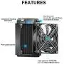 Clyxgs Water Cooling Radiator, 8 Pipe Aluminum Heat Exchanger Radiator with Fan for PC CPU Computer Water Cool System DC12V 80mm Clyxgs Water Cooling Radiator, 8 Pipe Aluminum Heat Exchanger Radiator with Fan for PC CPU Computer Water Cool System DC12V 80mm