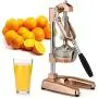 Zulay Professional Citrus Juicer - Premium Manual Citrus Press and Orange Squeezer - Metal Lemon Squeezer - Extra Tall Heavy Duty Manual Orange Juicer and Lime Squeezer Press Stand - Rose Gold