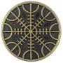 Bezelry 12 Pieces Viking Helm of Awe Pattern Metal Shank Buttons. 23mm (7/8 inch) (Antique Brass) Bezelry 12 Pieces Viking Helm of Awe Pattern Metal Shank Buttons. 23mm (7/8 inch) (Antique Brass)
