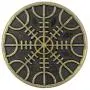 Bezelry 12 Pieces Viking Helm of Awe Pattern Metal Shank Buttons. 23mm (7/8 inch) (Antique Brass)