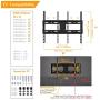 Universal TV Stand Tabletop Base with Swivel Mount for 27 32 37 40 42 46 50 55 inch LCD LED Plasma Flat Screens, Height Adjustable TV Base Replacement,Tempered Glass Base,Holds up to 88lbs
