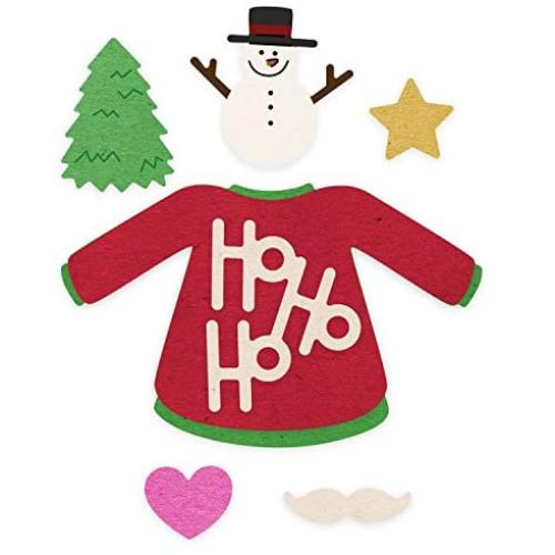 Cheery Lynn Designs Fun with Sweaters Kit Scrapbooking Die Cut Set, 8 Piece