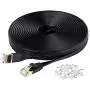 Cat7 Ethernet Cable, 50 Ft Network Cable for Xbox PS4, High Speed Flat Internet Cord with Clips Rj45 Snagless Connector Fast Computer LAN Wire for Gaming,Ethernet Switch, Modem, Router, Coupler, Black Cat7 Ethernet Cable, 50 Ft Network Cable for Xbox PS4, High Speed Flat Internet Cord with Clips Rj45 Snagless Connector Fast Computer LAN Wire for Gaming,Ethernet Switch, Modem, Router, Coupler, Black