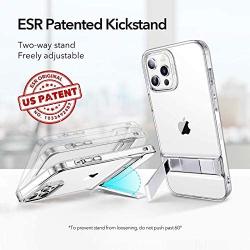 [3-Pack] ESR Tempered-Glass Screen Protector for iPhone 12/12 Pro + ESR Metal Kickstand Clear Case for iPhone 12/12 Pro