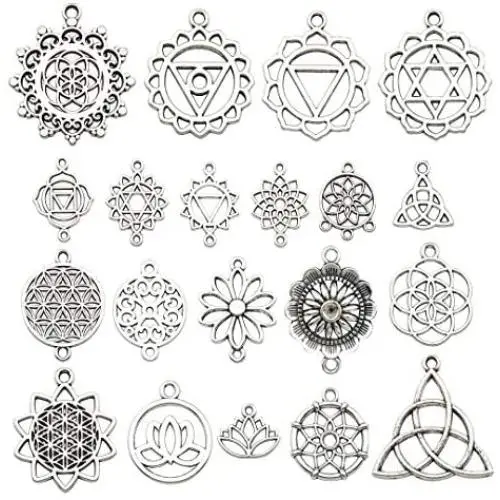 40pcs Jewelry Making Charms Antique Silver The Seed of Life Lotus Flower of Life Metal Charms Pendants DIY for Necklace Bracelet Jewelry Making and Crafting SM144 40pcs Jewelry Making Charms Antique Silver The Seed of Life Lotus Flower of Life Metal Charms Pendants DIY for Necklace Bracelet Jewelry Making and Crafting SM144