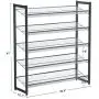SONGMICS Shoe Rack, 5-Tier Stackable Shoe Storage Shelf, Metal Mesh, Flat or Angled Shoe Organizer for 20 to 25 Pairs of Shoes, Short Boots, High Heels, Cool Gray ULMR05GB SONGMICS Shoe Rack, 5-Tier Stackable Shoe Storage Shelf, Metal Mesh, Flat or Angled Shoe Organizer for 20 to 25 Pairs of Shoes, Short Boots, High Heels, Cool Gray ULMR05GB