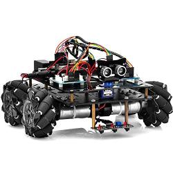 OSOYOO Omni-directinal Mecanum Wheels Robot Car Kit for Arduino Mega2560|Metal Chassis DC Speed Encoder Motor Robotic DIY|STEM Remote Controlled Educational | Mechanical DIY Coding for Teens Adult