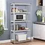 Topeakmart 5 Tier Storage Rack Heavy Duty Adjustable Garage Shelf Steel Shelving Unit,71in Height, 2 Bay Garage Shelf