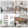 MELLCOM 5 Tier Industrial Ladder Shelf, Wood Modern Bookshelf with Metal Frame,Wall-Mounted Bookcase Plant Flower Storage Stand Organizer for Living Room, Bathroom, Kitchen,Balcony