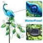 CHINLY Garden Decorations Outdoor, Metal Peacock Decor Solar Garden Lights Stake Waterproof for Patio Yard Pathway (Crystal Lampshade) CHINLY Garden Decorations Outdoor, Metal Peacock Decor Solar Garden Lights Stake Waterproof for Patio Yard Pathway (Crystal Lampshade)
