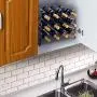 3 Tier Stackable Wine Rack, Countertop Cabinet Wine Holder Storage Stand - Hold 12 Bottles, Metal (Bronze)