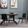 Duhome Dining Chairs Reception Chairs, Accent Living Room Chairs Fabric with Black Metal Legs for Living Room/Kitchen/Vanity Set of 4 Green