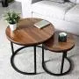 amzdeal Coffee Table for Living Room, Set of 2 Nesting Side Coffee Tables, Stable and Easy Assembly, Chipboard Table Top with Metal Frame - Large : Φ 23.6×19.7 inch, Small : Φ 15.7×16.3 inch, Walnut amzdeal Coffee Table for Living Room, Set of 2 Nesting Side Coffee Tables, Stable and Easy Assembly, Chipboard Table Top with Metal Frame - Large : Φ 23.6×19.7 inch, Small : Φ 15.7×16.3 inch, Walnut