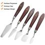 5 Pcs Palette Knives Set with 10 Pcs Painting Brushes, FineGood Stainless Steel Spatula Oil Paint Metal Knife Wood Handle and Nylon Hair Brushes for Artists Beginners