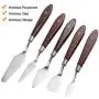 5 Pcs Palette Knives Set with 10 Pcs Painting Brushes, FineGood Stainless Steel Spatula Oil Paint Metal Knife Wood Handle and Nylon Hair Brushes for Artists Beginners