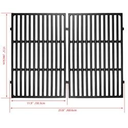 QuliMetal 7638 17.5 Inches Cooking Grates for Weber Spirit 300 Series, Spirit 700, Genesis Silver Gold Platinum B/C, Genesis 1000-3500, Weber 900 Gas Grills, Case Iron Grill Grate for Weber 7639 7525