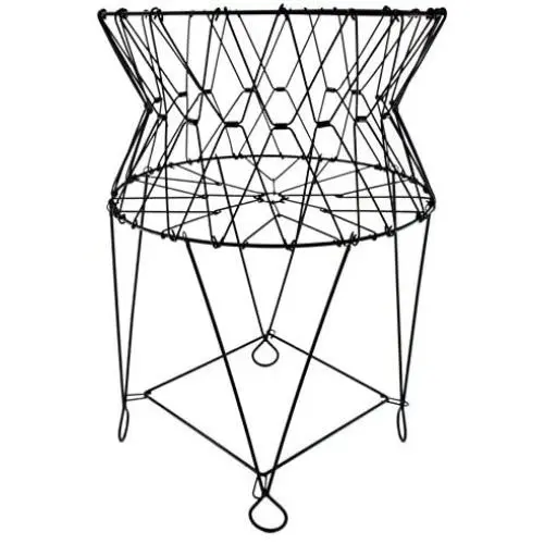 AuldHome Vintage Laundry Basket (Black), French Country DECORATIVE Wire Folding Laundry Hamper AuldHome Vintage Laundry Basket (Black), French Country DECORATIVE Wire Folding Laundry Hamper